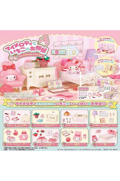 Choice Re-ment Gashapon Capsule Toy Sanrio Blind box Room Cute Kawaii Strawberry Room Cartoon Miniature ...