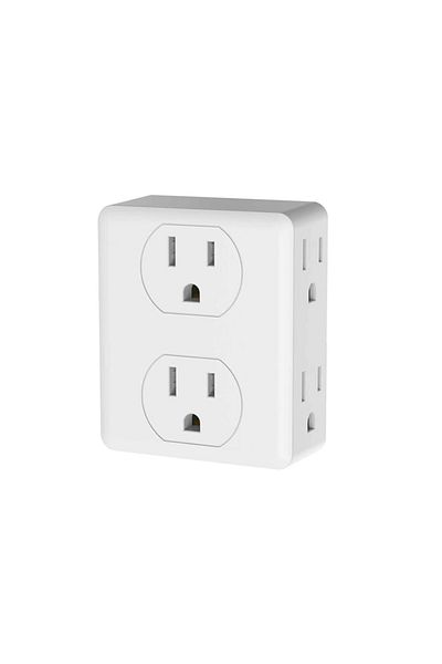 Choice 6 White 1pc Multi Plug Outlet Extender With 6 Ac Outlets Power Strip Wall Socket For Home Office Uni
