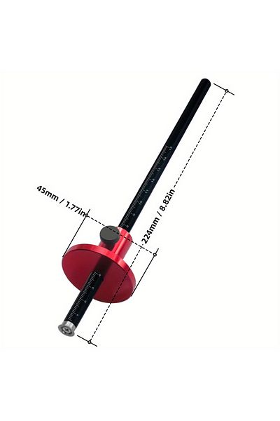 Wnew Single Head Woodworking Marking Scriber Ruler Double Head Wheel Marking Gauge W/graduated Inch&mm S