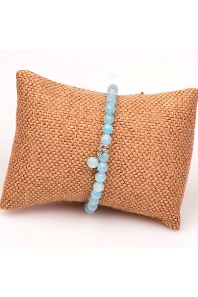 Taş Sandığı Blue Quartz Stone Bracelet (6 Mm) - Facet Cut