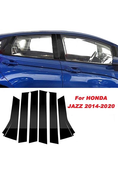 Choice 6Pcs Glossy Piano Black Pillar Posts Door Side Window Decor Cover For Honda Fit/Jazz 2014-2020 20...