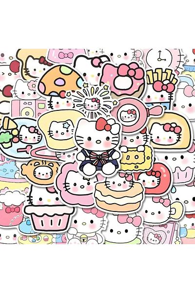 Choice 100pcs 100pcs Sanrio Hello Kitty Stickers Kawaii Cute Anime Sticker Decals For Phone Case Guitar Dia
