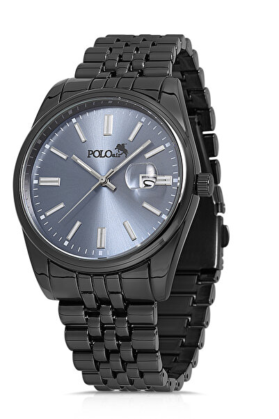 Poloair Elegant Men's Wristwatch with Lens Calendar Black-Navy PL-0858E2x