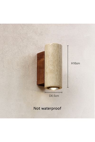 Choice Warm White (2700-3500K) Green Yellow Travertine Stone Japanese Style Wabi-sabi Wall Lights Bedroom D