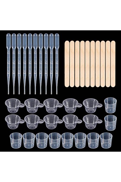 Choice Pa093 Resin Mixing Casting Tools Kit 10 Mixing Cups 10 Measuring Cups 10 Wooden Sticks 10 Droppers D