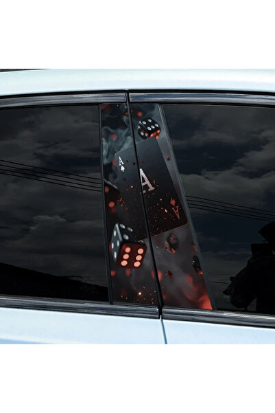 Choice 1 قطعة KT-239 1 قطعة ملصقات سيارة على شكل نرد ودخان ونار وعمود B غطاء ...