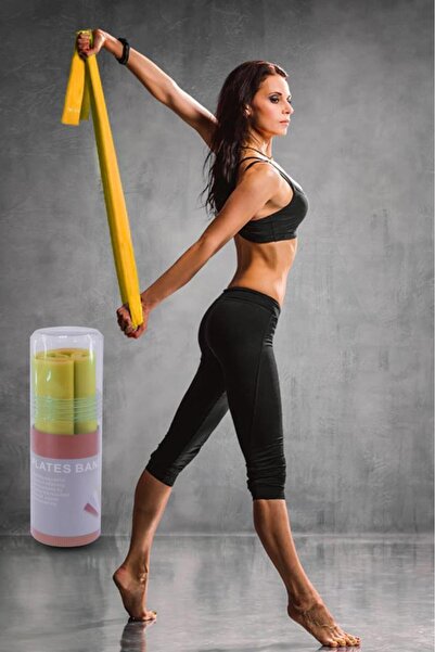 Telvesse شريط بيلاتيس أصفر - شريط رياضي قابل للتمدد لليوجا والتمارين الرياضية