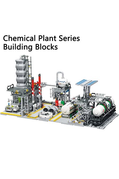AMAZINGBLOKS 2142 قطعة من مكعبات البناء بدون صندوق عرض شوارع المدينة مركز تخزين الغاز الطبيعي مختبر النقل الإحصائي