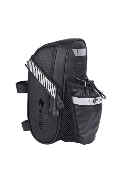 Choice LOGOblack WOLFILIST Bike Seat Bag with Water Bottle Holder Bag, Reflec...