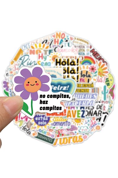 Choice 50pcs 50/100pcs Spanish Motivational Stickers Cute And Exquisite Account Materials Phone Cases Lapto