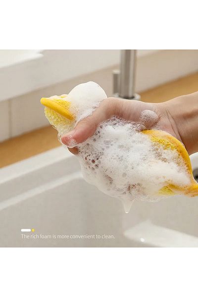 Choice 5pcs Random Color 5/10pcs Scrub Sponges For Dishes Non-scratch Microfiber Sponge Non Stick Pot Clean