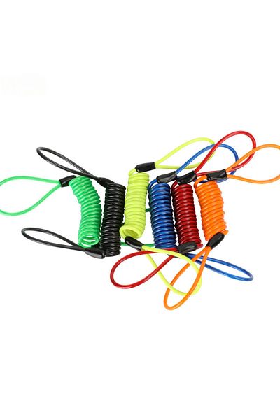 Choice 120CM Motorcycle Brake Disc Lock Scooter Reminder Cable Bicycle Spring Rope Bag Anti-Theft Cable ...