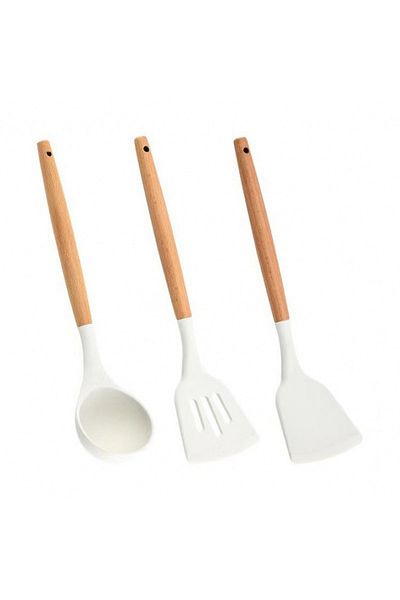 Choice 3 Piece Set 3psc Set Of Silicone Spatulas And Spoons For Household High-temperature Cooking Cooking