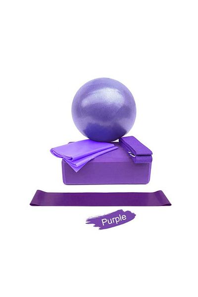 Choice Yoga Starter Kit 5pcs Yoga Equipment Set With Blocks Ball Stretching Strap Resistance Loop Pilate...