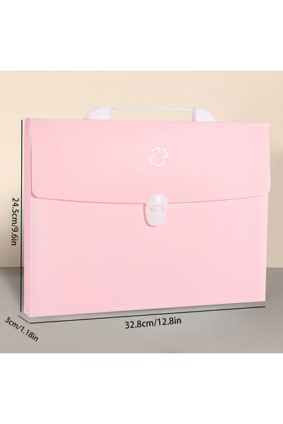 Choice Pink-a4 13 Pockets A4 Size Expanding Wallet File Folder Paper Document Storage Organ Bag Holder Offi