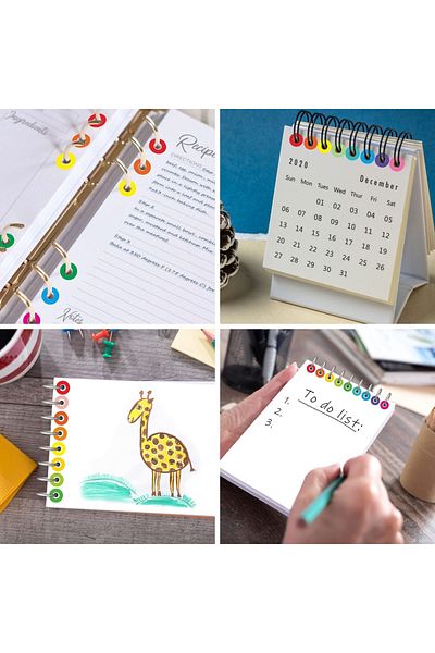 Choice 1500 Patch Hole Stickers, 20 Color Designs Paper Hole Guard Colorful Self-Adhesive Perforated Pun...
