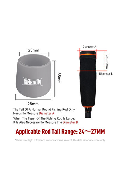 Choice كينجدوم رمادي متوسط، حافظة واقية لمقبض صنارة الصيد كينجدوم، سدادة سيلي...