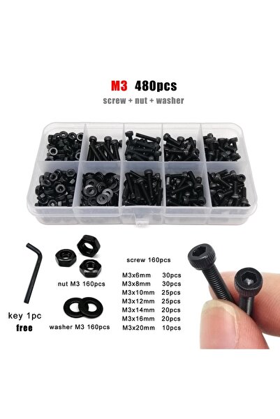 Choice1 مجموعة واحدة من 480 قطعة من مسامير M3، تتضمن مسامير M1.6، M2، M2.5، M...