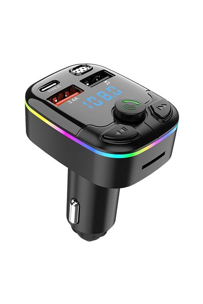 Choice As Show Bluetooth 5.0 Car Fm Transmitter Type-c Dual Usb Ambient Player Mp3 Car Charger Type-c Wirel