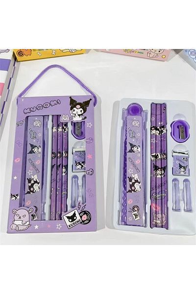 Choice A Kawaii Cinnamoroll Kuromi My Melody Pencil Eraser Pencil Sharpener Ruler Stationary Set Cartoon .