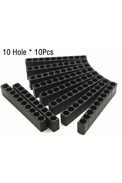 Choice 10pc Black Screwdriver Bit Holders Hex Organizer 10 Hole Plastic Shank Box Case Hand Tools Storag...