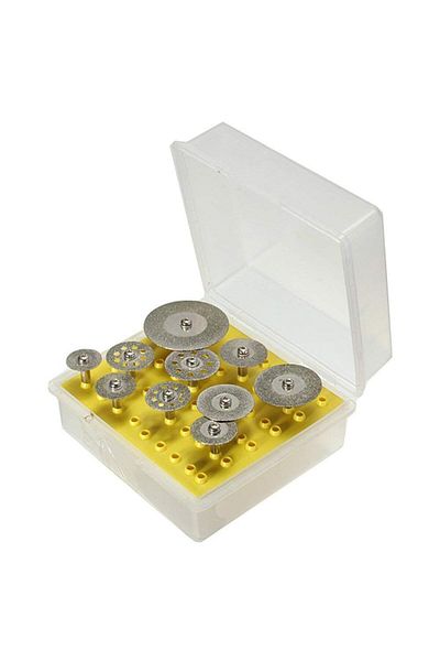 Choice 2.35mm Shank 10pcs 2.35mm/3mm/3.17mm Shank Diameter Diamond Cutting Discs Cut-off Wheel Blades Set F