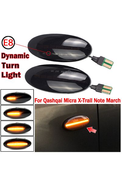 Choice Smoky Black 2pcs Side Marker Lights Dynamic Led Turn Signal Light For Nissan Qashqai J10 X-trail T31