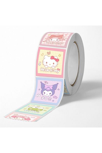 Choice 1 500pcs/roll Sanrio Sticker Kawaii Kuromi Hello Kitty Melody Pochacco Cartoon Reward Stickers Gift.