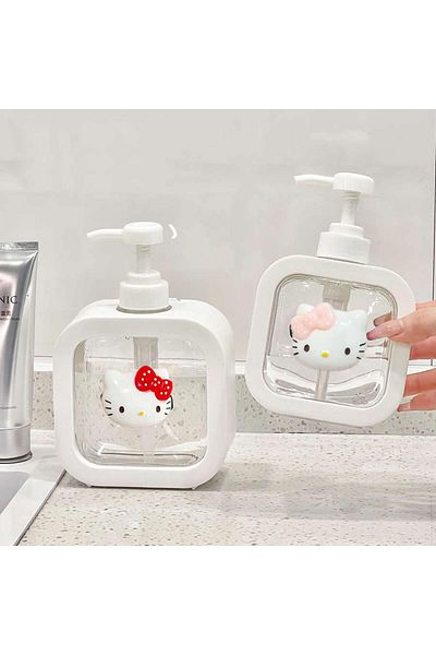 Choice 2pcs Hello Kitty Soap Dispenser 500ML Cartoon Kitchen Bathroom Hand Soap Dish Soap Bottle Shampoo Sh