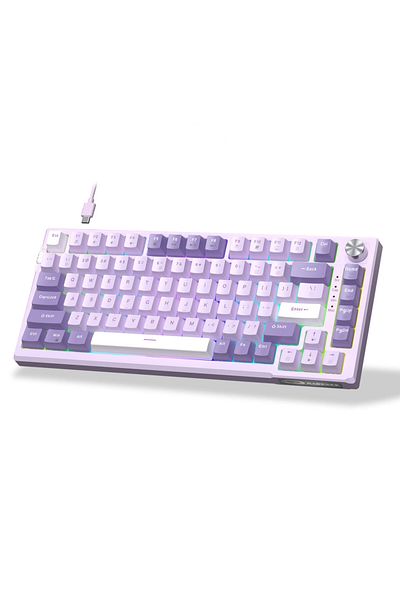 MageGee Violet Switch Sky81 75% Mechanical Gaming Keyboard, Rgb Gasket Hot Swappable Wired Custom Cr
