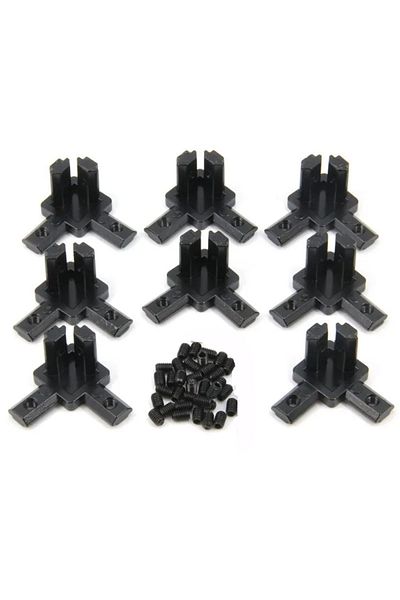 Choice 3way-2020 Black-8 8pcs Black 3 Way End Angle Bracket Connectors For Europe Standard Aluminium Extrus