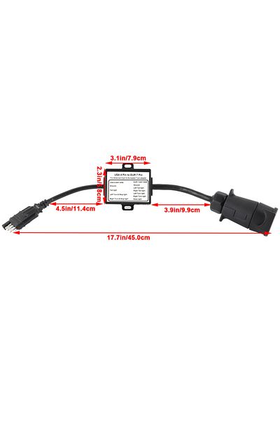 Choice Black Trailer Connector Light Converter Usa 4 Pin To Eur 7 Pin Adapter Stop/brake Signal Separating