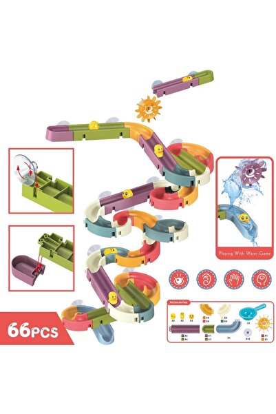 Choice 66 قطعة من ألعاب تجميع مسار الشريحة للأطفال DIY وأكواب الشفط وألعاب حو...