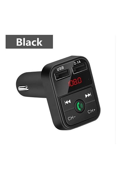 Choice Black Vikefon Car Bluetooth 5.0 Fm Transmitter Receiver Tf Handsfree Car Kit 2.1a Dual Usb Car Charg