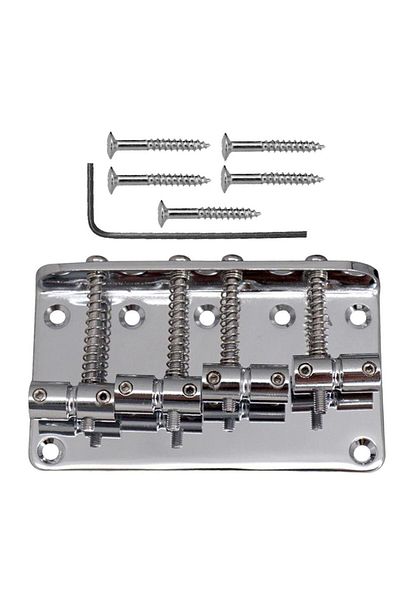 Choice Argent Adjustable 4 Strings Bass Bridge Tailpiece With Screws Electric Box Guitar Plate Instrument A