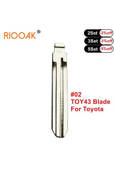 Choice 10 قطعة #02 رقم 02 TOY43 فارغة KD استبدال شفرة مفتاح السيارة لتويوتا كورولا كراون كامري هايلاند...