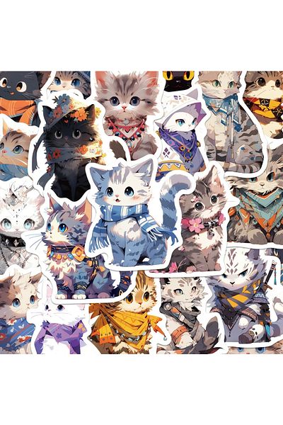 Choice 50pcs 10/30/50pcs Cute Animal Ethnic Style Cat Stickers Bohemia Cartoon Waterproof Decals Diy Skateb