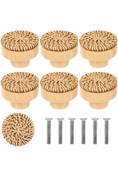 Choice 6 قطع من مقابض الروطان، مقابض خزانة الأثاث، مقابض خزانة الملابس العتيق...