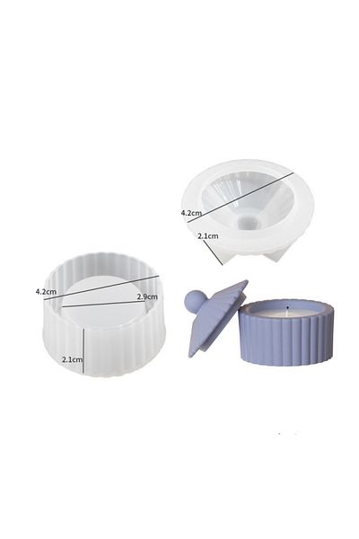 Choice 3135 Striped Candle Cup Combination Resin Drip Mold Diy With Lid Storage Tank Gypsum Silicone Mold H