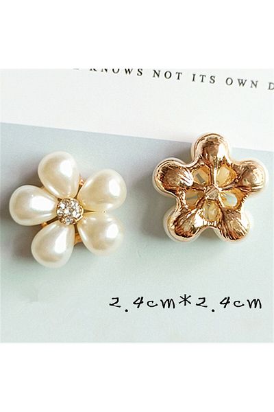 Choice 10pcs/lot Alloy Rhinestone Pearl Buttons Girl Hair Wedding Invitation Card Decorative Buttons Dre...