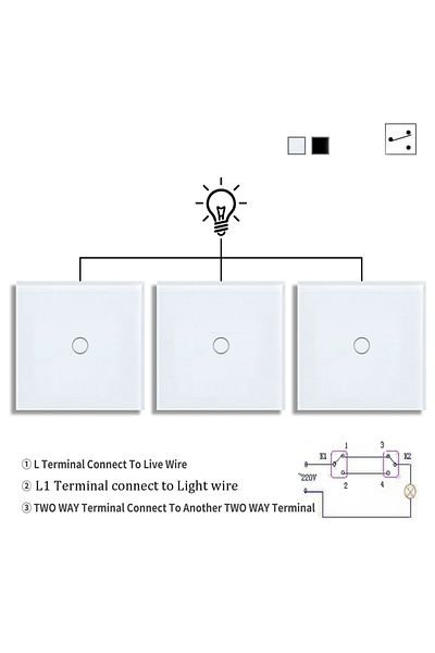 Choice White 1gang 3way 2way 3way 1gang Touch Switch Wall Light Switches No Neutral Wire 240v No Wifi For S