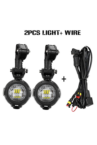 Choice مصابيح ضباب LED للدراجات النارية من نوع E9 Mark مزودة بإضاءة وسلك مناس...