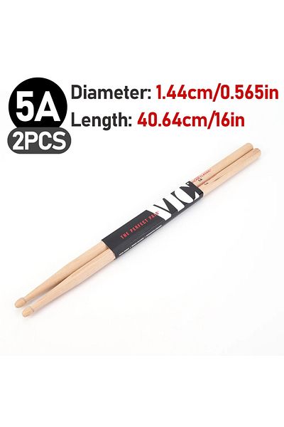 Shunmaii 2 Pcs 5a 2-10pc Drumsticks 5a/7a Drum Sticks Consistent Weight And Pitch Mallets American Hickory Dr