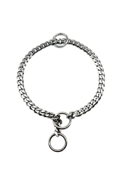 Choice 60cm Silver Dog Chain Collar Stainless Steel Dogs Slip Collars Metal Pet P Choke Chrome Plated Chian