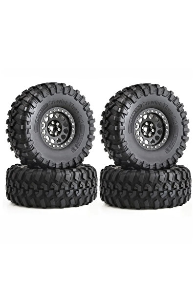 Choice black 130mm Metal 2.2" Beadlock Wheel Rim Tire Set for 1/10 RC Crawler...