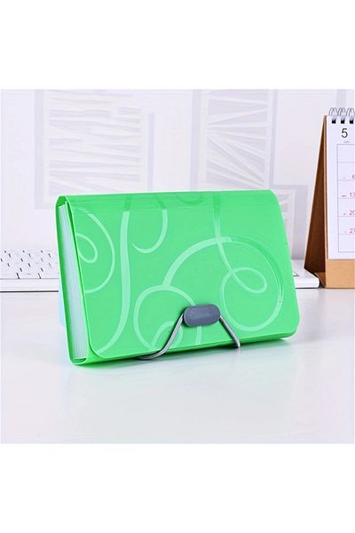 Choice Green A6 Multi-layer 13 Grids Expanding Wallet File Folder Buckle Organ Bag Large Capacity School Of