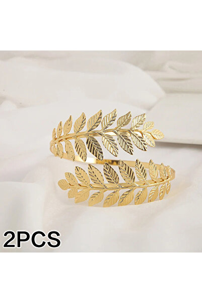 Choice Gold 2pcs Modern Style Metallic Material Gold/Silver Leaf Pattern Curtain Tiebacks,For Bedroom, Livi