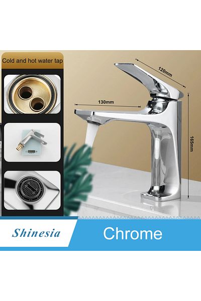 Choice Chrome Shinesia Bathroom Sink Faucet Brass Single Handle Deck Mounted Wash Basin Water Tap Hot And C