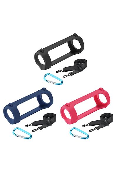 ALLOYSEED Silicone Bluetooth-compatible Speaker Case with Carabiner Waterproof Protective Sleeve Adjustable...