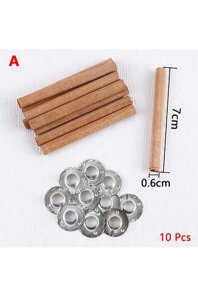 Choice 6x70mm 10pcs 6mm 8mm 10mm 15mm Cylindrical Wooden Candles Wick With Sustainer Tab Diy Candle Making